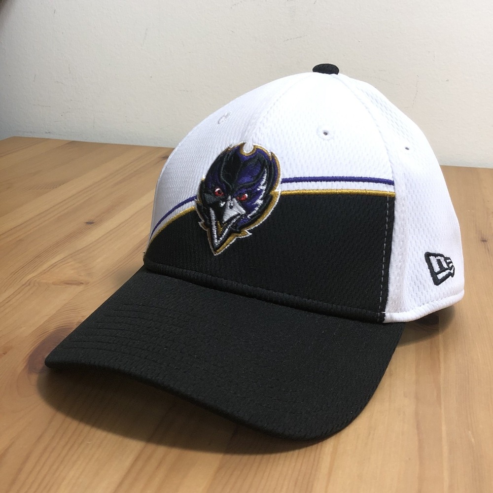 Baltimore Ravens NFL New Era 2023 Sideline 39THIRTY Hat Adult Sz M/L White Black